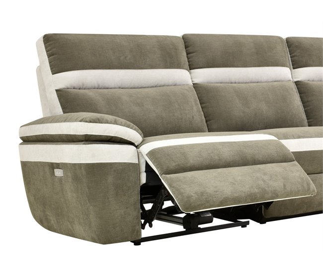 Sofá XXL em tecido de grande largura com 2 assentos relax elétricos Vison