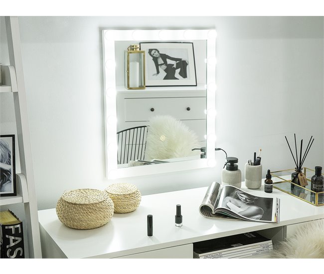Beliani Espelho de Casa de Banho ODENAS 50x2 Branco