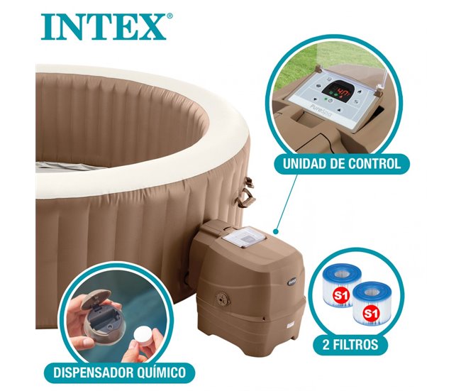 Spa de bolhas INTEX para 8 pessoas 1.339 litros Creme