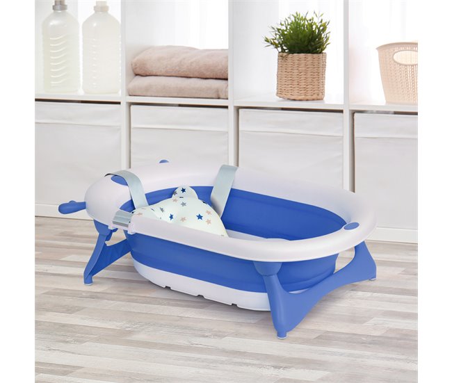 Banheira para Bebé Dobrável HOMCOM 400-014BU Azul