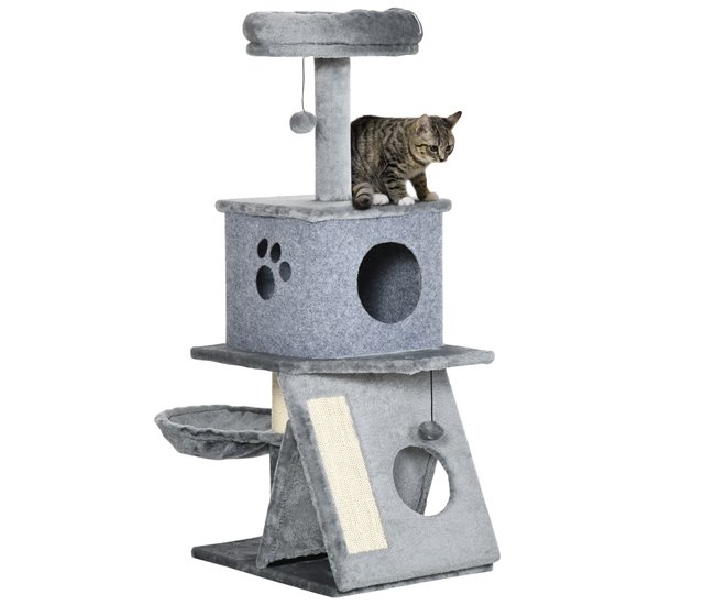 Árvore para Gato PawHut D30-570V00GY Cinza