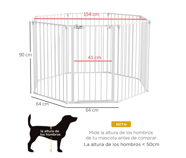 Parque para Animais de Estimação PawHut D06-188V00WT Branco