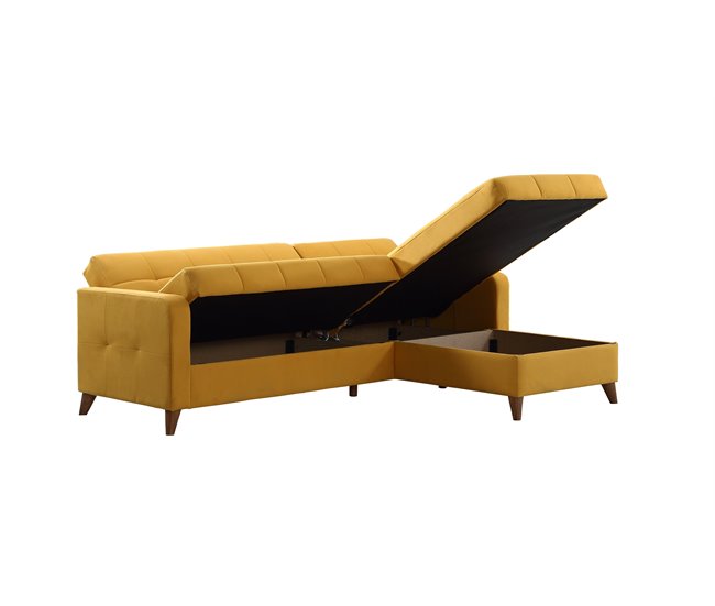 Chaise longue convertível em cama LIKA  Amarelo