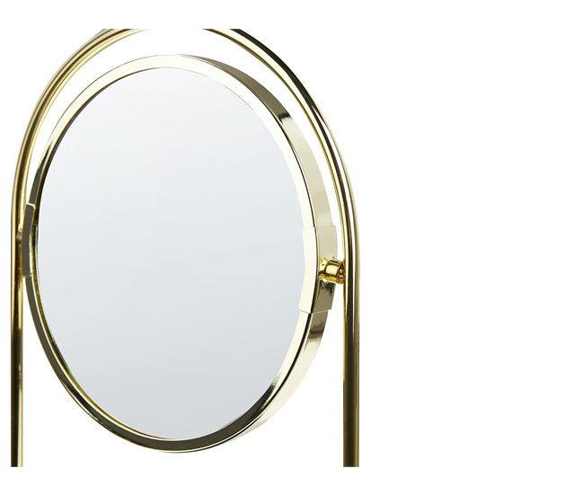Beliani Espelho de maquilhagem INDRE Dourado