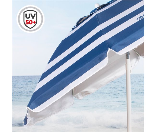 Guarda-sol à prova de vento com vara basculante e proteção UV50 Aktive Azul