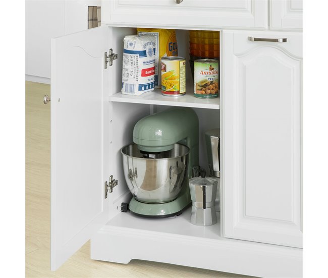 Carrinho de cozinha com gavetas e portas FKW100-WN SoBuy Branco