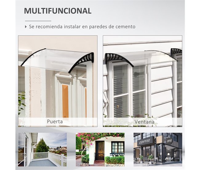 Outdoor Awning Outsunny B70-049 90x150 Transparente