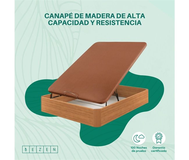 CANAPÉ DE MADEIRA DE ALTA RESISTÊNCIA 90x190 Cereja