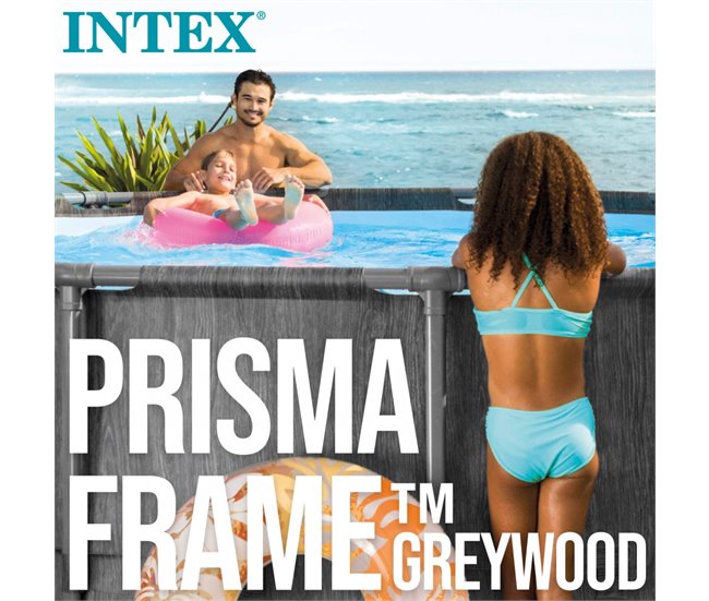 Piscina redonda INTEX Greywood com filtro 549x122 cm Cinza