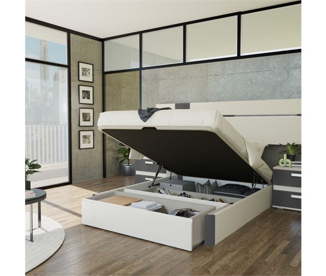 Sommier rebatível luxo S-Max 3D 150x190 Branco/cinza