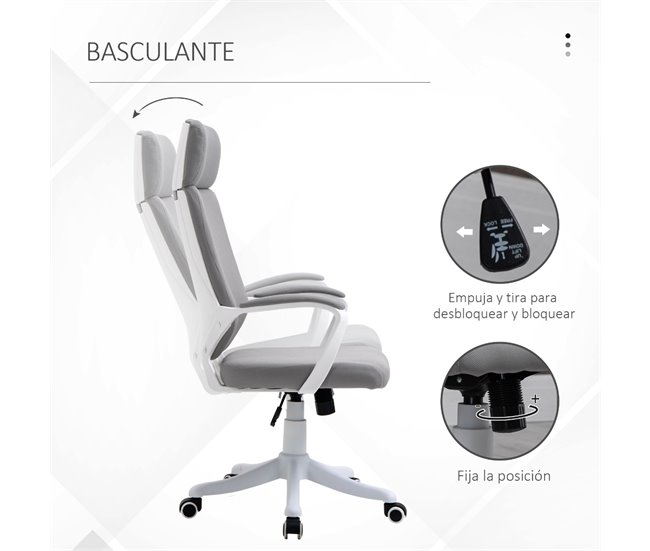 Cadeira de escritório Vinsetto 921-523 Cinza
