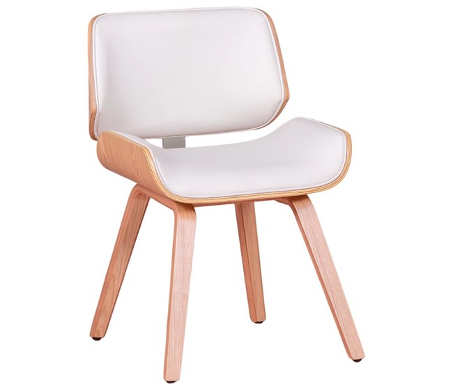 Cadeira de bordo e couro sintético - Nordic Branco