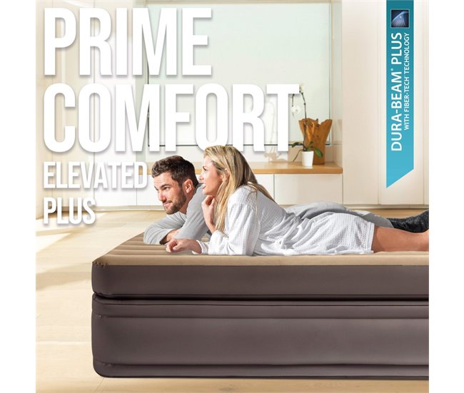 Colchão inflável duplo Prime Comfort Elevated INTEX Creme