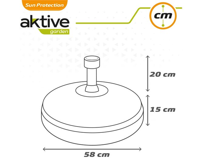 Suporte para guarda-sol circular Aktive antracite 25-48 mm Cinza