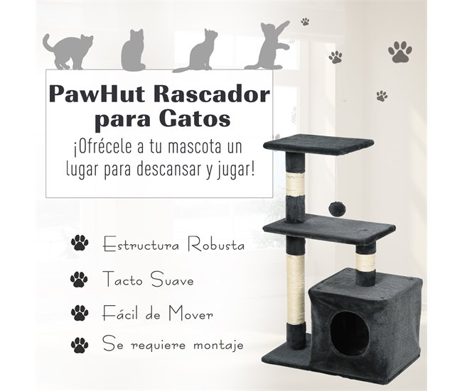 Arranhador para Gatos PawHut D30-285CG Cinza