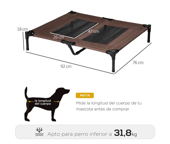 Cama Elevada para Cães PawHut D04-033 Multicor