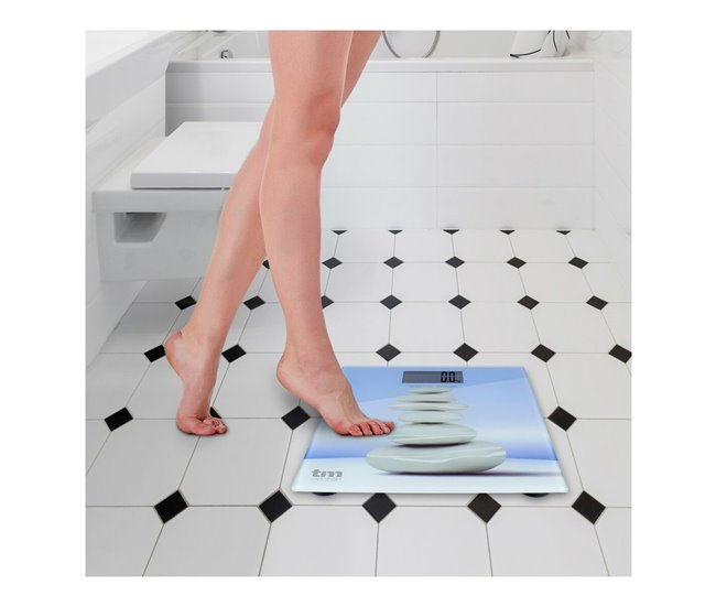 Balança digital para casa de banho Zen Azul