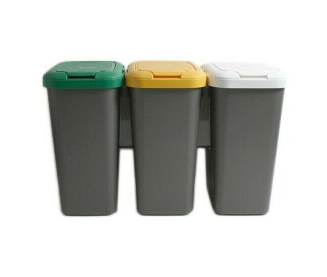 Definir 3 caixas de reciclagem Cinza