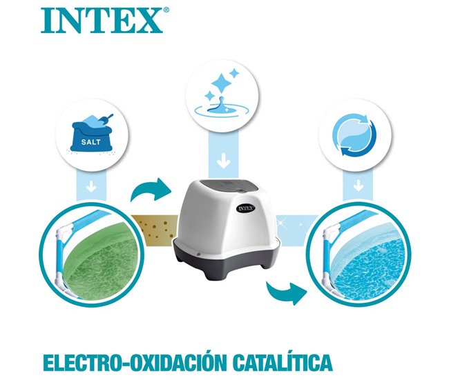 Sistema de cloração salina 4 g/h INTEX Cinza