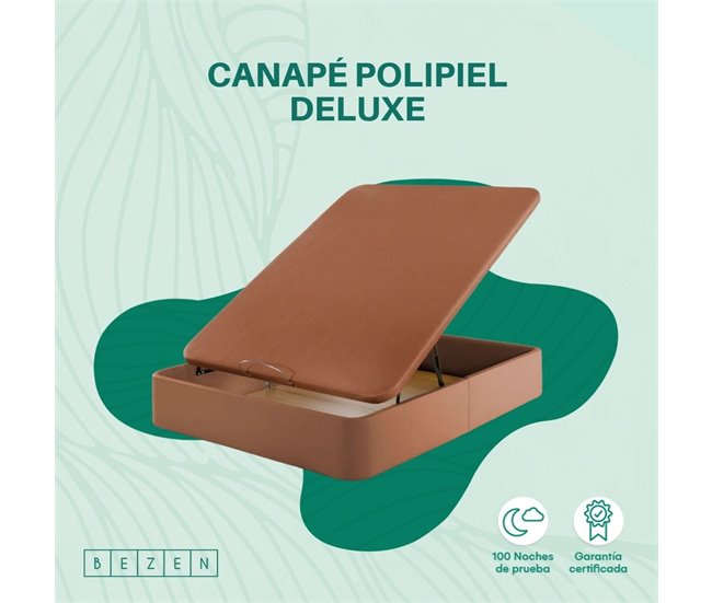 SOFÁ-CAMA DE LUXO EM PELE 105x200 Castanho