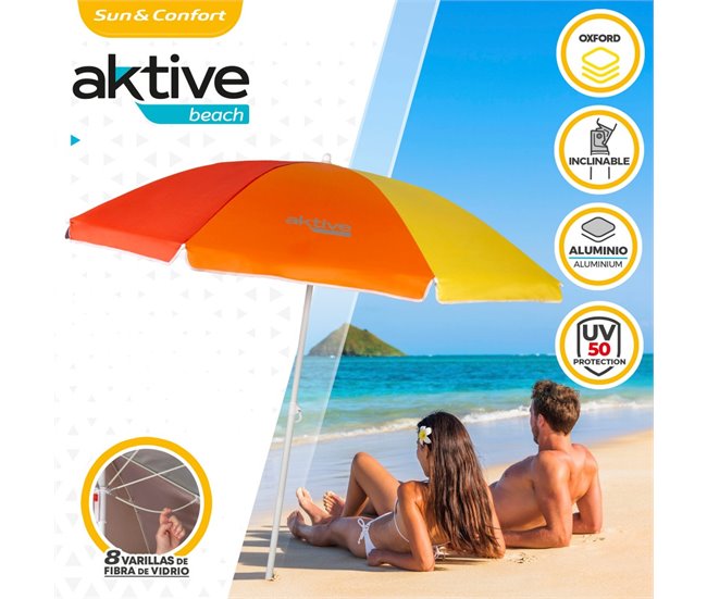 Guarda-sol com proteção UV50 Aktive Beach Multicor