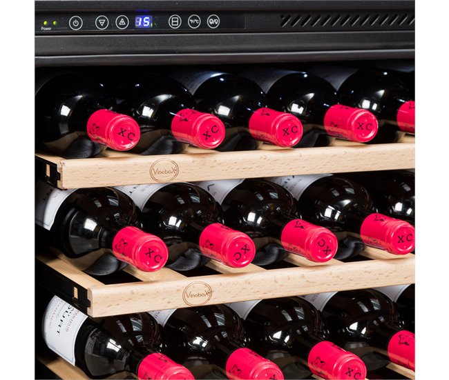 Cave de Vinho 24 garrafas Vinobox 24 Design I Encastre Monotemperatura Preto / Cinza