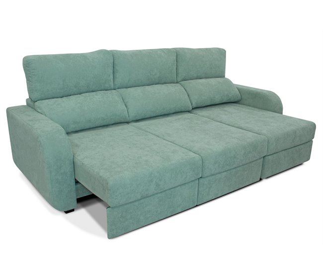 Chaise longue convertível em cama  tecido APRIL Verde