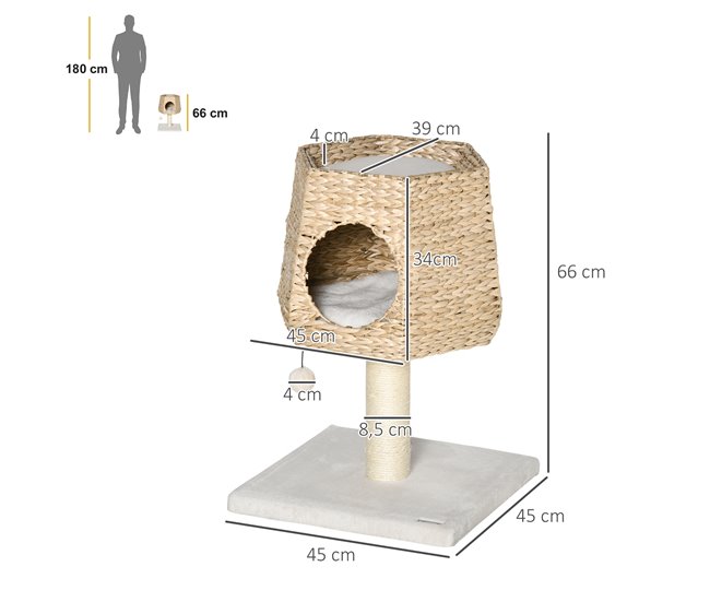 Árvore Arranhador para Gatos PawHut D30-404 Multicor