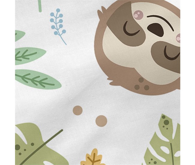 Happy sloth Lençol de berço Multicor