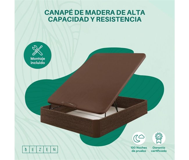 CANAPÉ DE MADEIRA DE ALTA RESISTÊNCIA - Inclui montagem 80x190 Wengue