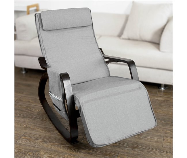 Cadeira de baloiço Relax Poltrona Design FST20-HG SoBuy Cinza