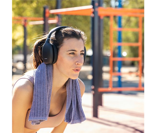 Auriculares com diadema dobrável sem fios Preto