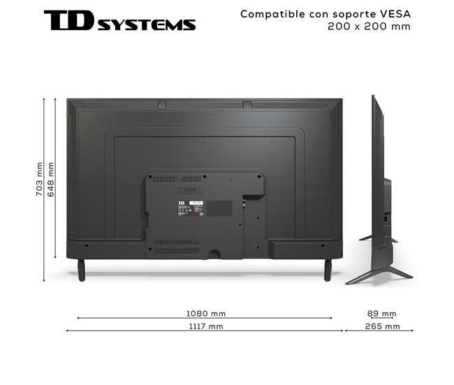 Televisor Smart TV 50 polegadas - TD Systems PRIME50C19GLQ Preto