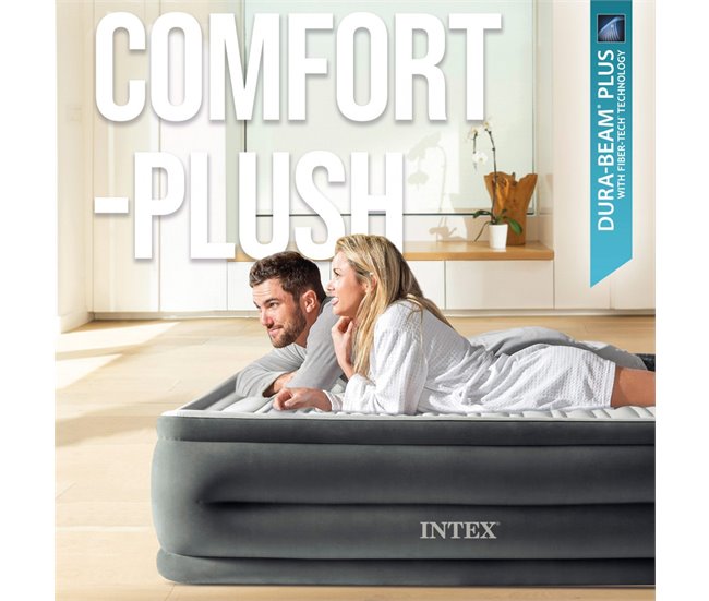 Cama de ar INTEX Fiber-Tech Comfort-Plush Cinza