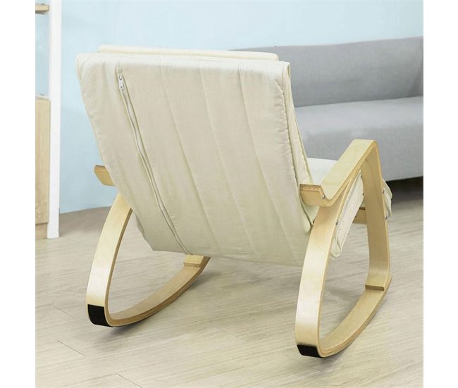 Cadeira de baloiço com apoio para os pés ajustável FST16-DG SoBuy Branco