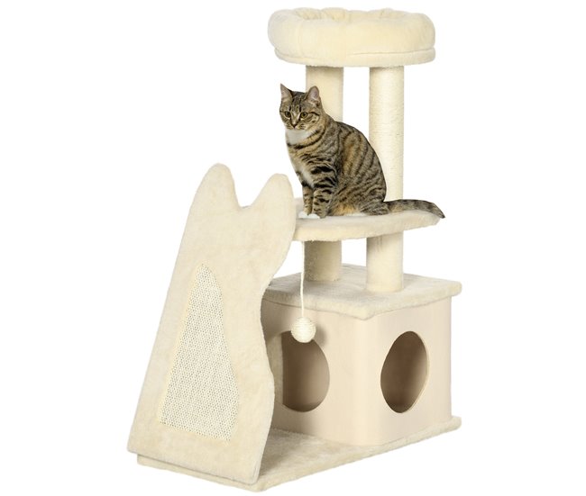 Árvore Arranhador para Gatos PawHut D30-567V00BG Bege