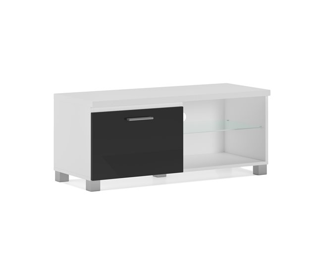  Móvel modular para televisor de sala de estar - Luzes LED - Adequado para televisores de 32/40/43 polegadas 100 Branco/ Preto
