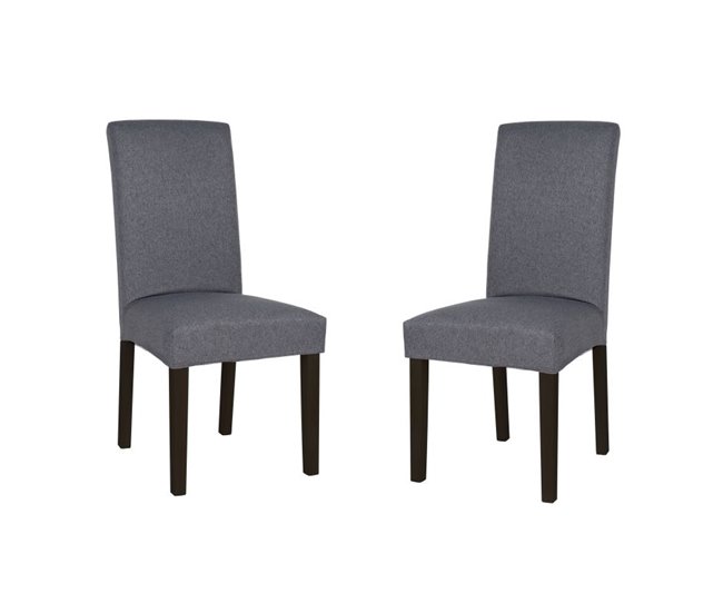  Conjunto de 2 cadeiras de jantar de África Cinza Escuro