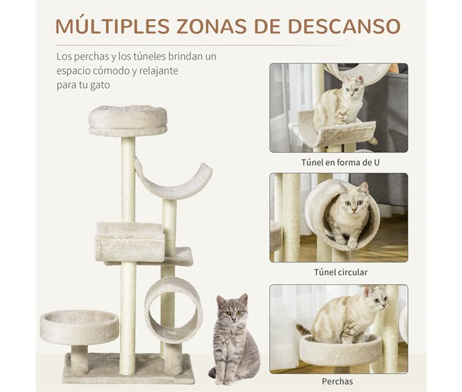 Arranhador para Gatos PawHut D30-191 Bege