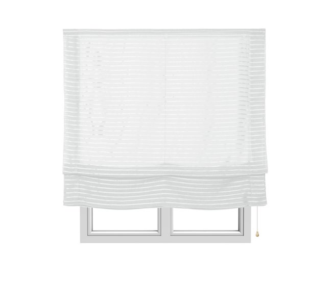 Estores de rolo têxtil sem varetas, translúcido transparente Branco Veta