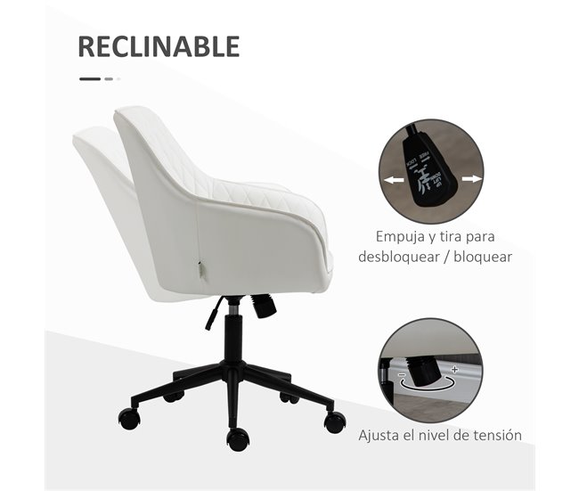  Cadeira de escritório Vinsetto 921-615V01LR Branco
