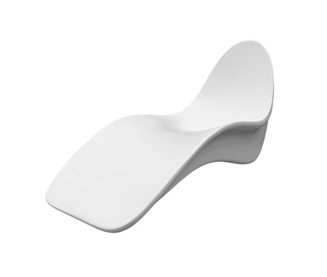 Sined VENERE Fibreglass chaise longue Anatomicamente moldado para o máximo conforto, Branco Branco