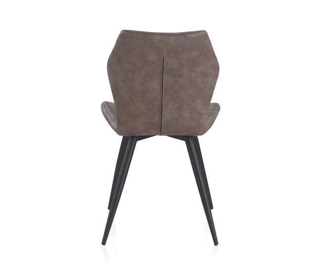 Conjunto de 2 cadeiras estofadas com efeito de couro e pernas de metal Vison