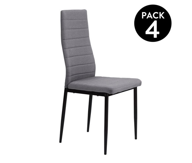 Pack 4 cadeiras Tecido bonito Cinza