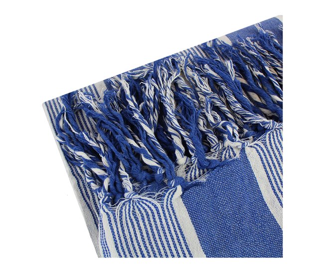  Acomoda Têxtil - Colcha Multiusos para Sofá e Cama, Mandala com Franjas. Azul