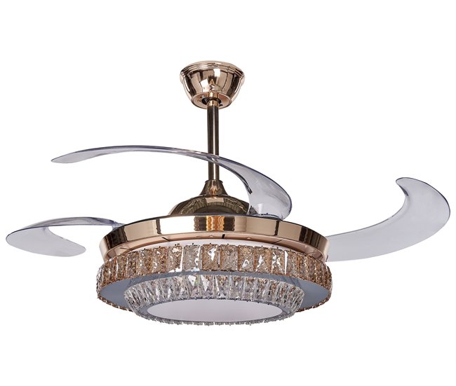 Beliani Lâmpada de teto com ventilador ASHLEY Dourado