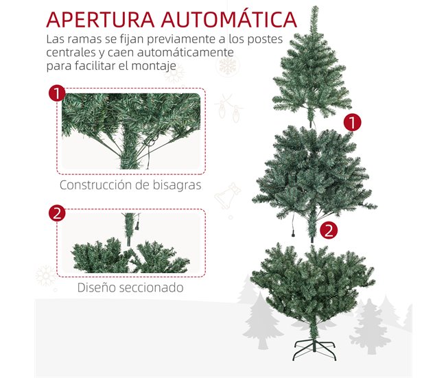 Árvore de Natal HOMCOM 830-771V91GN Verde