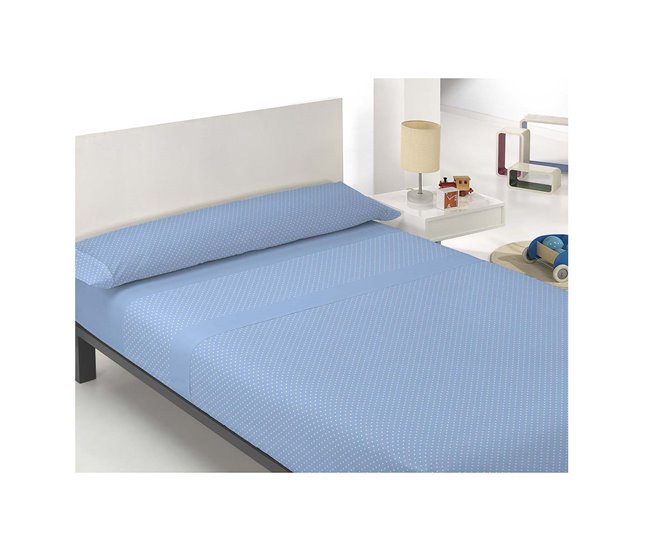  Acomoda Textil - Conjunto de roupa de cama com estampado de Verão. Azul