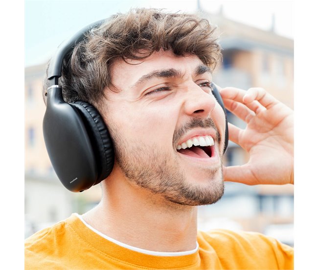 Auriculares com diadema dobrável sem fios Preto