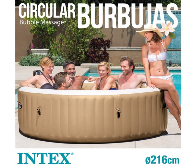 INTEX spa insuflável bubbles 6 pessoas 1098 litros Castanho